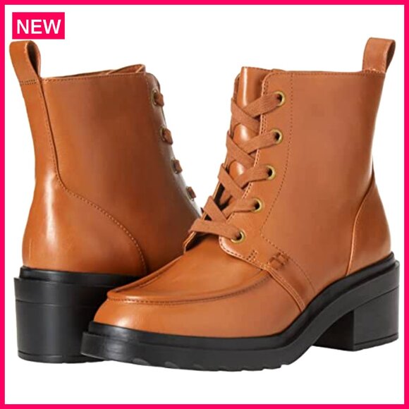 Women's Moc Toe Combat Boots with Memory Foam Insole Chunky Platform - Picture 7 of 8